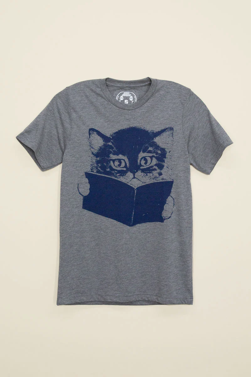 Cat Reading Book Tee - Image 4