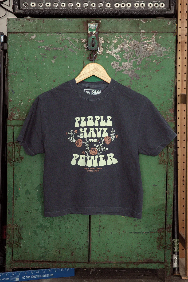 Patti Smith People Have the Power Floral Crop Tee - Image 3