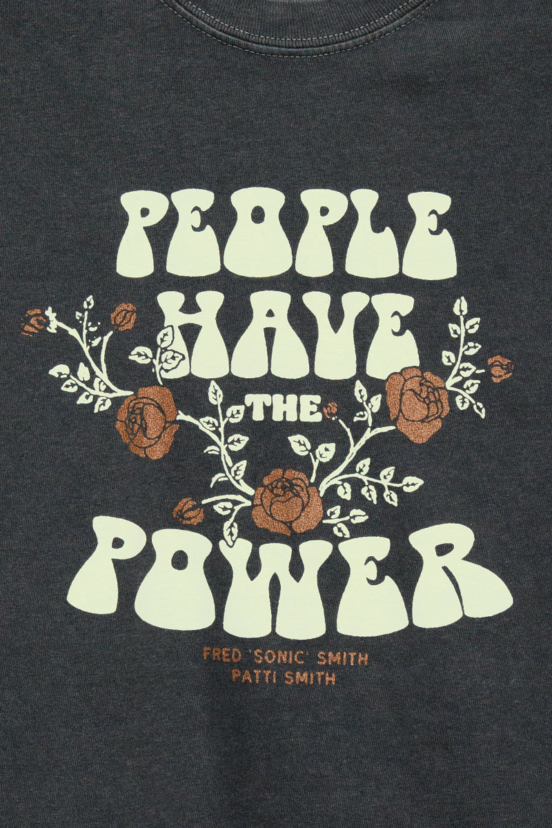 Patti Smith People Have the Power Floral Crop Tee - Image 4