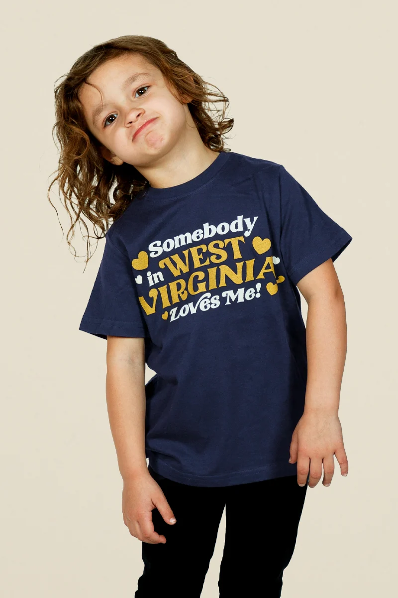 Somebody in WV Loves Me Kids Tee - Image 3