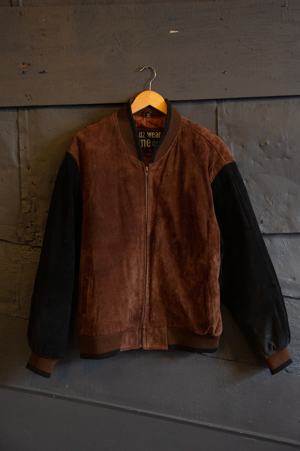 Vintage 90s Suede Colorblock Jacket