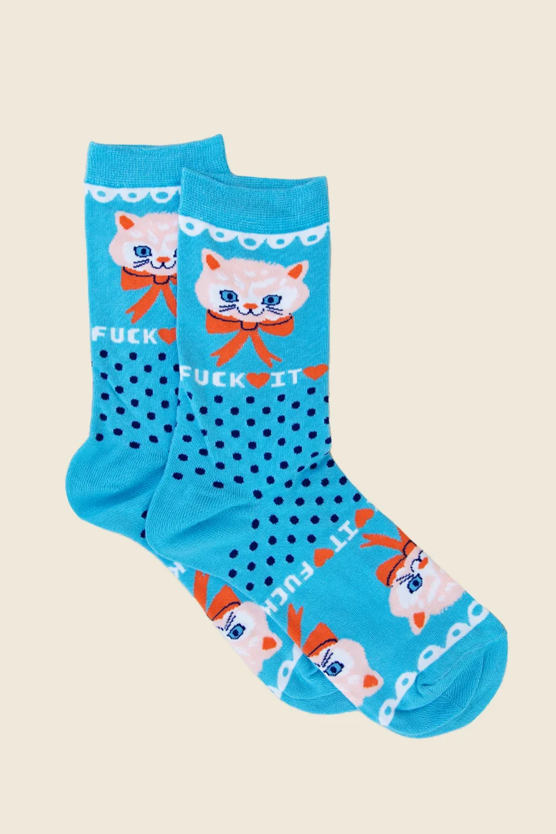 Womens Cuss Kitty Socks